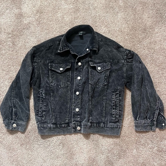 Black corduroy bomber jacket size small - Picture 3 of 7